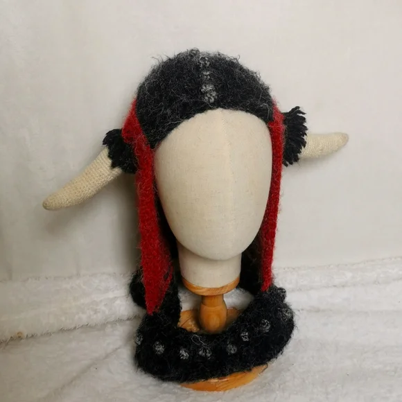 Knit Viking helmet handmade hat Peruvian trading company